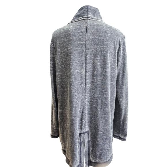 Halcyon Sweatshirt Cardigan Wrap Poncho Gray - Women Size Medium - Picture 3 of 9